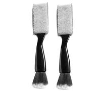 Limpiador de ventilación de coche de 2 piezas, cepillos de doble cabezal para interior de plumero de coche, pantalla universal para salpicadero de vehículo, rejillas de ventilación, computadora, herr