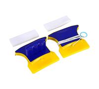 Limpiador de Vidrio Magnético de Doble Cara de Forma Cuadrada con 2 Algodones de Limpieza Adicionales para Ventana, Pecera, Patio, Puerta, Mampara de Ducha, Espejo