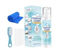 Limpiador de zapatos espumoso, espuma para eliminar manchas de tenis con toalla de cepillo, juego de acondicionador eficaz y suave para el cuidado de zapatos para cuero, lona, malla y de goma