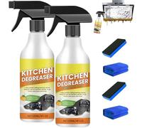 Limpiador desengrasante en espuma para cocina,quitagrasas multifuncional,espuma limpiadora de alta resistencia para aceite,quitamanchas difíciles,para encimeras,hornos,ollas y sartenes (2Piezas)