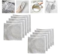 Limpiador doble de acero inoxidable 2024, paño de limpieza milagroso, estropajo doble de acero inoxidable 2 en 1, trapos de alambre multiusos para lavar platos en húmedo y seco (10 piezas)