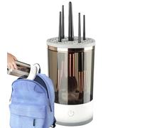 Limpiador Eléctrico De Brochas De Maquillaje - Herramienta De Limpieza Cosmética De 6,3 Pulgadas, Dispositivo Giratorio Profesional Con Cuerpo Abs, Tapa De Captura De Silicona | Automática De