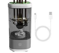 Limpiador eléctrico de brochas de maquillaje, limpiador automático de brochas cosméticas, limpiador de brochas de secado UV, función de limpieza automática, multifuncional, desinfección UV, 15,4x7,6 c