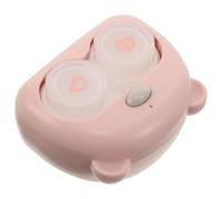 Limpiador Eléctrico de Lentillas Doble Cámara, Rosa | Plástico, Funciona 2 Pilas Aaa, Temporizador Inteligente y Motor Silencioso, para Dormitorios y Viajes
