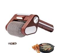 Limpiador eléctrico de parrilla, cepillo giratorio recargable con luz LED, cabezal de acero inoxidable desmontable, 350 RPM, apto para lavavajillas para barbacoa al aire libre