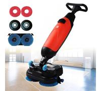 Limpiador eléctrico de suelos resistente, pulidor y pulidor multifuncional para limpieza profunda de azulejos, lechada, suelos de madera dura y alfombras con cepillos dobles giratorios