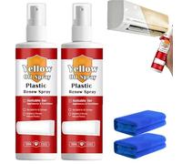 Limpiador en aerosol de plástico amarillo, aerosol removedor de amarilleo de plástico multiusos, restaurador y limpiador de plástico para electrodomésticos, pisos, asiento de inodoro (2 Pcs)