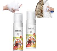 Limpiador en seco de espuma de plumón para abrigos de invierno, multiusos, práctico plumón, spray de espuma sin lavado, agente de limpieza en seco para manchas de aceite, 180 ml (2 unidades)