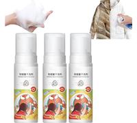 Limpiador en seco de espuma de plumón para abrigos de invierno, multiusos, práctico plumón, spray de espuma sin lavado, agente de limpieza en seco para manchas de aceite, 180 ml (3 unidades)