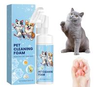 Limpiador espumoso de patas de perro, 100 ml, sin enjuague, con cabezal de cepillo, espuma limpiadora suave de patas, removedor de olores de pies de mascotas para eliminar la suciedad de las patas de