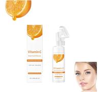 Limpiador facial espumoso con vitamina C con cepillo, limpiador facial iluminador e hidratante y tónico facial exfoliante con aloe vera y ácido hialurónico (1 unidad)