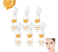 Limpiador facial espumoso con vitamina C con cepillo, limpiador facial iluminador e hidratante y tónico facial exfoliante con aloe vera y ácido hialurónico (6 unidades)