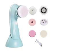 Limpiador facial - Exfoliador facial | Cepillos faciales | Limpiador exfoliante de la piel | Dispositivo de limpieza eléctrico con 6 cabezales de repuesto | Herramienta de masaje recargable para