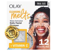 Limpiador facial Olay Cleansing Melts + Vitamina C (12 unidades) Limpiador facial activado por agua que limpia, tonifica y refresca la piel.