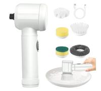 Limpiador giratorio eléctrico | Cepillo limpiador de ducha inalámbrico con 5 cabezales de limpieza | Limpiador de ducha inalámbrico multifuncional | Depurador de baño y limpiador giratorio de mano