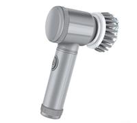 Limpiador giratorio eléctrico para varias superficies, equipado con 7 cabezales de cepillo reemplazables para mayor flexibilidad (gris)