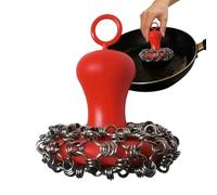 Limpiador Hierro Fundido - Cepillo Vajilla | Estropajo COTA Malla para Sartén | Rascador Metálico - para Olla Holandesa Plancha Cocina Camping Autocaravana Hogar