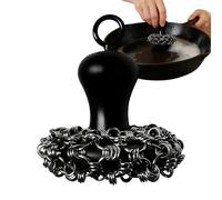 Limpiador Hierro Fundido - Cepillo Vajilla | Estropajo COTA Malla para Sartén | Rascador Metálico - para Olla Holandesa Plancha Cocina Camping Autocaravana Hogar