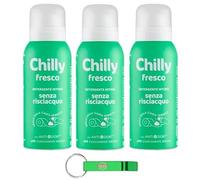 Limpiador íntimo Chilly, 3 unidades, sin enjuague, uso en papel higiénico, con mentol natural de 100 ml + llavero Beni Culinari gratuito