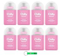 Limpiador íntimo Chilly Delicato, 8 unidades, ideal para pieles sensibles, con aloe y hamamelis de 200 ml + llavero Beni Culinari gratuito