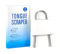Limpiador lingual de acero inoxidable - Eliminador de mal aliento resistente, raspador bucal ergonómico, dispositivo de higiene portátil, superficie de metal inoxidable, juego de viaje para el