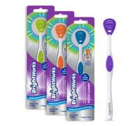 Limpiador lingual (paquete de 3) con raspador suave para mejillas. Cabezal de doble cara con doble acci n de limpieza para un aliento fresco.