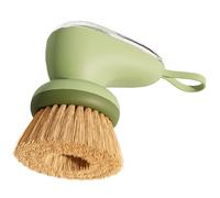 Limpiador líquido para ollas, cepillo de platos con dispensador de jabón, exfoliante de palma con depósito de jabón recargable, cepillo de limpieza de cocina de 10.2 x 10.25 pulgadas para utensilios y