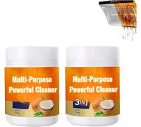 Limpiador multiusos potente para cocina, desengrasante de alta resistencia, pasta limpiadora de aceite de coco, para grifos, azulejos, cocina y horno (2 piezas)