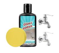 Limpiador para puertas de ducha - Pasta pulidora de 120 ml, aplicador de esponja | Cuidado de ventanas de vidrio, mantenimiento de espejos de azulejos, restauración de cerámica de, quitamanchas