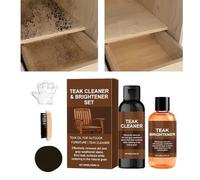 Limpiador para Teak - Kit De Restauracion Y Cuidado Para Madera | Set De Mantenimiento Para Teca - Para Muebles De Exterior Interior Cubierta Marina Cercado Jardin Pabellon Yate