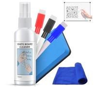 Limpiador Pizarra Blanca, Whiteboard Cleaner Spray Solution, Spray Limpieza Pizarra Blanca, con Borrador Pizarra Blanca Magnetico y 3 Marcadores Magnéticos Coloridos para Escuelas, Oficinas, 100ml