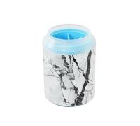 Limpiador portátil para perros con textura de mármol blanco y negro con cepillo de silicona, suministros y accesorios suaves para mascotas, adecuado para perros pequeños, medianos y grandes