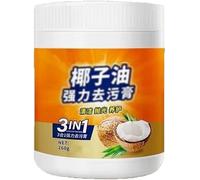 Limpiador potente para cocina, pasta limpiadora y abrillantadora con aceite de coco, limpiador 3 en 1 para acero inoxidable, que elimina las manchas del microondas, el horno y la placa de cocina (1)