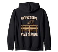 Limpiador profesional de puestos con cita para amantes de los caballos Sudadera con Capucha