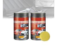 Limpiador protector y pulidor para salpicaderos de automóviles, limpiador restaurador de revestimiento de plástico interior de vehículos con esponja (2PCS)