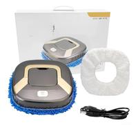 Limpiador robótico inteligente para piso para uso doméstico, soporta tanto limpieza en seco como trapeador húmedo, carga USB de 90 minutos de tiempo de funcionamiento (025 gris plateado)