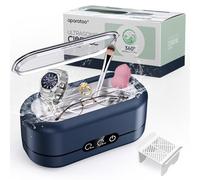 Limpiador Ultrasonico, 48000Hz Limpiar Plata Ultrasonico con 2 Modos de Ajuste 350ML, Portátil Hogar Profesional Ultrasonic Cleaner para Anillo Gafas Relojes Dentadura Maquinillas de Afeitar (Azul)