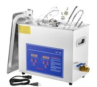 Limpiador ultrasónico 6L con calefacción y regulación del tiempo limpiador sónico profesional de acero inoxidable 180W 220V para joyas, laboratorios, equipos dentales e industriales