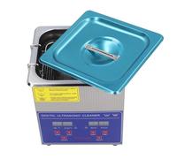 Limpiador Ultrasónico de 2 Litros, Máquina de Limpieza Ultrasónica Ajustable con Temperatura del Tanque de Acero (Enchufe UE AC200-240V 50HZ)