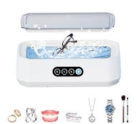 Limpiador ultrasónico de 49000 Hz, limpiador de joyas con 3 modos, limpiador de gafas de 650 ml, máquina de limpieza ultrasónica para joyas, anillo de plata, 22.5*12*7cm, Plástico