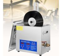 Limpiador ultrasónico de 6 litros para Discos de Vinilo - Lavador de LP de 7 a 12 Pulgadas (Limpia hasta 8 Discos), Limpiador ultrasónico de Discos de 40 kHz y 180 W con Soporte elevable y e