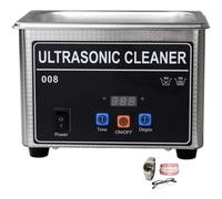 Limpiador ultrasónico de 800 ml y 60 W, máquina Profesional de Acero Inoxidable para Joyas, Anillos, Gafas y prótesis dentales: Potente solución de Limpieza