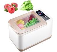 Limpiador ultrasónico de alimentos, aparato de cocina multifuncional de 10 L para lavar verduras, frutas, carne y mariscos con cesta de drenaje, fácil de usar