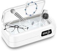 Limpiador ultrasónico de anillos de joyería, 49 KHz, 48 W, 24 onzas, pantalla digital, máquina de limpieza ultrasónica profesional, suministros de limpieza de laboratorio para joyas, gafas, relojes