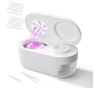 Limpiador ultrasónico de dentaduras postizas con limpieza automática, drenaje y secado, retenedor de 45 kHz y máquina de limpieza de protección nocturna con cámara de drenaje integrada, diseño de bajo