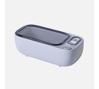 Limpiador ultrasónico de dentaduras postizas limpiador ultrasónico de 50 Khz, diseño de doble compartimento para anillos, arete, collares, anteojos, retenedor de dentaduras, monedas, protector bucal