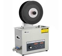 Limpiador ultrasónico de discos de vinilo con controles digitales, temporización, calefacción y rotación automática para LPs, joyas, gafas, relojes y herramientas