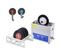 Limpiador ultrasónico de discos de vinilo de 40 kHz, lavadora de acero inoxidable de 6,5 L con rejilla de secado, limpieza profunda de 180 W para joyas y cristalería, temporizador de 30 minutos.