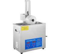 Limpiador ultrasónico de Discos de Vinilo de 6 l con Calentador y Temporizador Digital, Lavadora giratoria automática para 4 Discos, Tanque SUS304, Kit de Rejilla de Secado Incluido (A)
