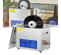 Limpiador ultrasónico de discos, lavadora de discos de vinilo de 40 kHz, capacidad de 6 litros, potencia de 180 W, cuerpo de acero inoxidable, temporizador ajustable, eliminación de polvo eficiente.